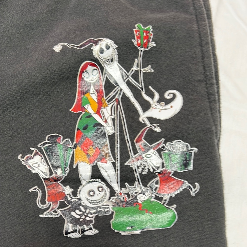 Disney nightmare before Christmas gray sweat pants size large drawstring closure - Picture 2 of 11